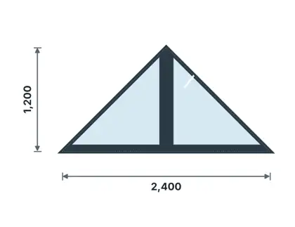AF-01 Gable apex triangle (fixed) technical drawing, viewed from outside