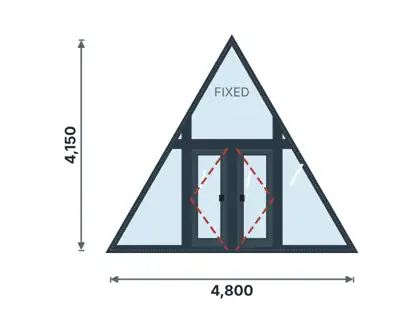 AF-03 A-frame front with French doors drawing
