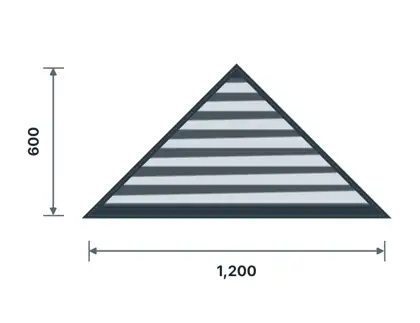 AF-09 Apex louvre vent (triangular) technical drawing, viewed from outside