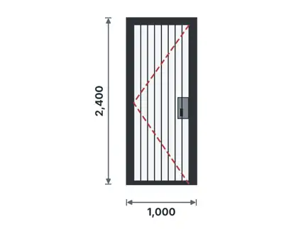 SD06-A Steel security grille door – Plain bars drawing