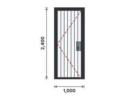 SD06-C Steel security grille door – Vertical bars drawing