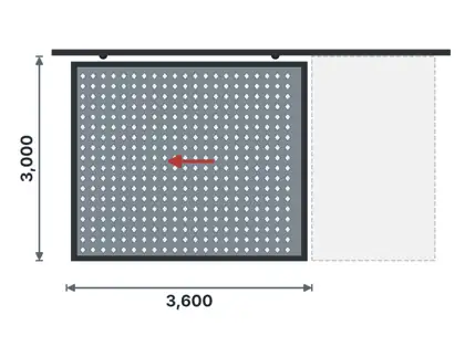 SD10-H Steel sliding warehouse door technical drawing, viewed from outside