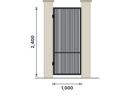 SG01-B Pedestrian swing gate – Close vertical tubes drawing