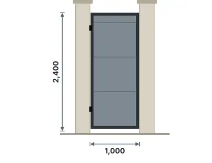 SG01-C Pedestrian swing gate – Full sheet (privacy) drawing