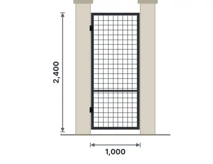 SG01-E Pedestrian swing gate – Welded mesh panel drawing