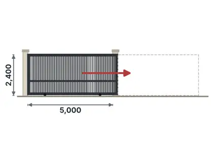 SG04-B Sliding gate on track – Close vertical tubes drawing