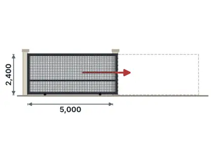 SG04-E Sliding gate on track – Welded mesh panel drawing