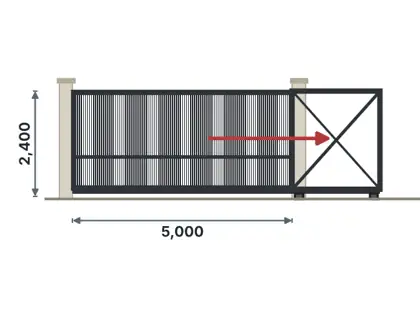 SG05-B Cantilever sliding gate – Close vertical tubes drawing
