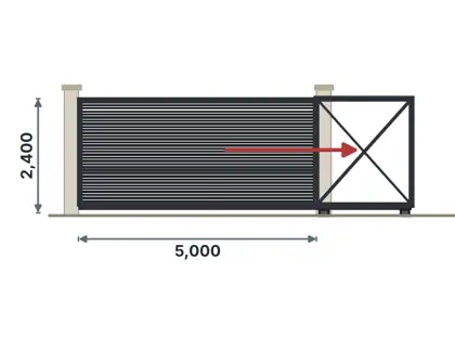 SG05-D Cantilever sliding gate – Horizontal slats (modern) drawing
