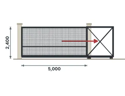 SG05-E Cantilever sliding gate – Welded mesh panel drawing