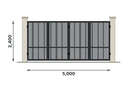 SG06-B Bi-folding gate – Close vertical tubes drawing