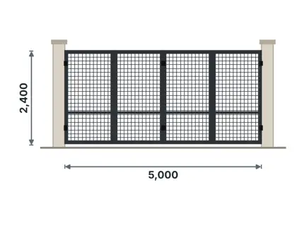 SG06-E Bi-folding gate – Welded mesh panel drawing