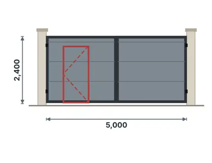 SG07-C Double gate with wicket door – Full sheet (privacy) drawing