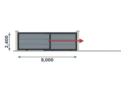 SG09-C Telescopic sliding gate – Full sheet (privacy) drawing