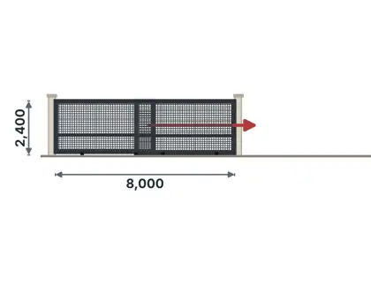 SG09-E Telescopic sliding gate – Welded mesh panel drawing