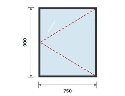 SW01-A Single casement window – Clear (no grille) drawing