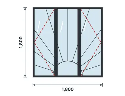 SW03-G Three-light casement window