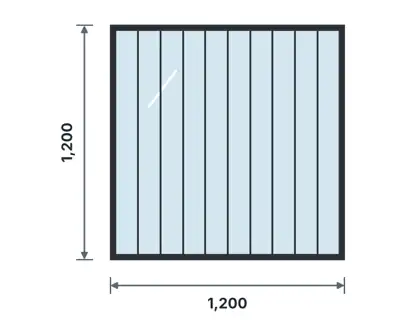 SW06-B Fixed steel window – Vertical bars drawing