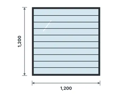 SW06-C Fixed steel window – Horizontal bars drawing