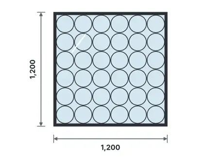 SW06-J Fixed steel window technical drawing, viewed from outside