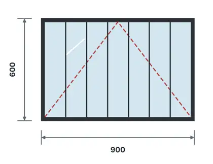 SW07-B Top-hung (awning) window – Vertical bars drawing