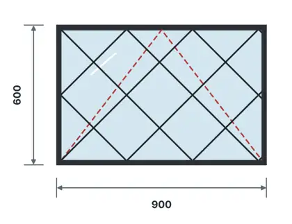 SW07-E Top-hung (awning) window technical drawing, viewed from outside