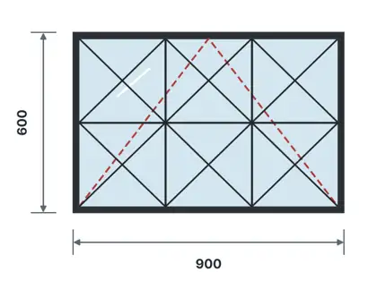 SW07-F Top-hung (awning) window technical drawing, viewed from outside