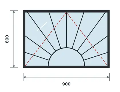 SW07-G Top-hung (awning) window technical drawing, viewed from outside
