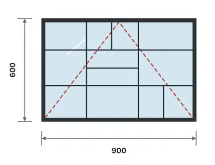 SW07-I Top-hung (awning) window technical drawing, viewed from outside