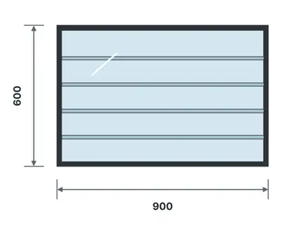 SW08-A Steel-frame glass louvre window technical drawing, viewed from outside