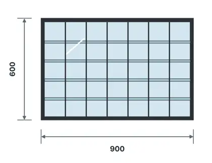 SW08-B Steel-frame glass louvre window – Vertical bars drawing