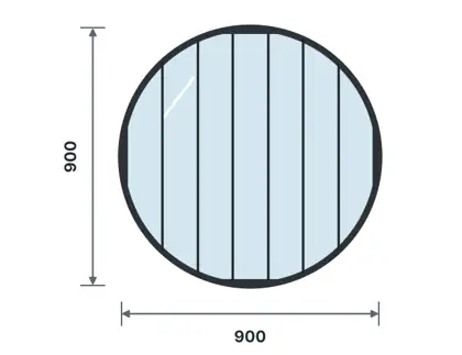 SW10-B Round (porthole) window – Vertical bars drawing