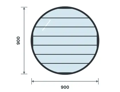 SW10-C Round (porthole) window – Horizontal bars drawing