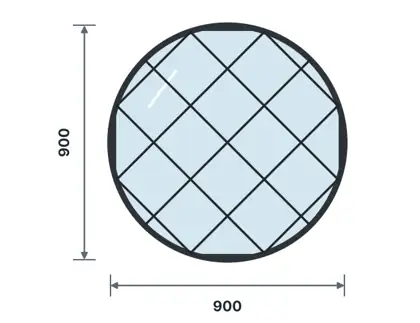 SW10-E Round (porthole) window – Diamond lattice drawing
