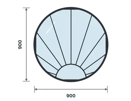 SW10-G Round (porthole) window technical drawing, viewed from outside