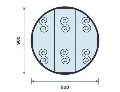 SW10-H Round (porthole) window technical drawing, viewed from outside