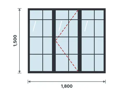 SW11-A Heritage slim-steel grid window – Clear (no grille) drawing