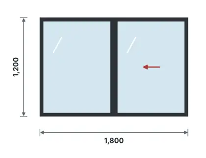 SW12-A Steel sliding window – Clear (no grille) drawing