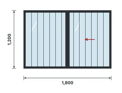 SW12-B Steel sliding window – Vertical bars drawing