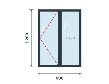 WC-03 Casement window (40 series) – Casement window drawing