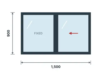 WS-05 Standard 2-panel sliding window – Sliding window drawing